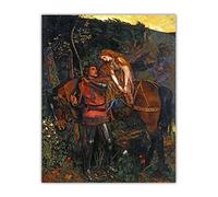 Kit de peinture 5D Arthur Hughes La belle dame sans pitié - Perçage complet - Peintures d'art pour la maison - Décoration murale - 50,8 x 61 cm