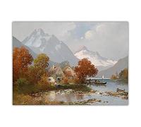 Kit de peinture 5D pour adultes et enfants Adolf Kaufmann, été au bord d'un lac de montagne, peinture à faire soi-même, 40,6 x 50,8 cm