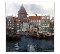 Kit de peinture 5D pour adultes et enfants Adolf Kaufmann, port de pêche, 40,6 x 50,8 cm
