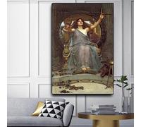 Kit de peinture 5D William Waterhouse - Circe offrant la tasse à Odyssée - Peintures à points complets - Art artisanal pour décoration murale - 50,8 x 61 cm