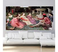 Kit de peinture 5D William Waterhouse « The Decameron » - Pois complets - Pour décoration murale - 40,6 x 50,8 cm