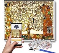Kit de peinture à faire soi-même pour adultes - Motif arbre de vie - Frise de Stoclet par Gustav Klimt - Artisanat pour décoration murale de la maison
