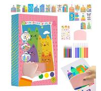 Kit de peinture à gratter, Lot de 35 Peintures D'art à Gratter Arc-enciel, kit d'art imaginatif coloré pour kid, Kits de peintures pour tout-petits, peinture à gratter couleur garçon fille