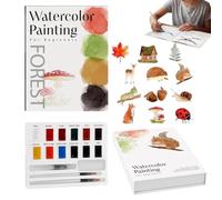 Kit de peinture à l'aquarelle au format livre, livret d'exercices facile à comprendre pour