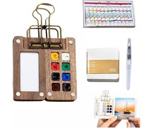 Kit de peinture à l'aquarelle Tobios Pocket-Aquarellset, mini ensemble de peinture à l'aquarelle, ensemble de 15 bâtonnets en bois pour peintres, artistes, étudiants
