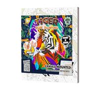 Kit de peinture à l'argile sans dégâts, kit de modelage à l'air comprimé, toile 3D sensorielle et ludique pour enfants, pré-encadrée, 40 x 30 cm, avec outils et guide d'idées, cadeau (Tiger)