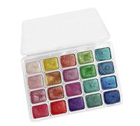 Kit de peinture à l'eau, 20 couleurs aquarelles pour débutants - Projets artistiques, papeterie, fournitures d'artisanat à paillettes pour croquis, illustration, dessin, éducation