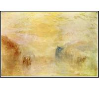 Kit de peinture à l'huile à faire soi-même, lever du soleil avec un bateau entre les promontoires, peinture par Joseph Mallord William Turner Arts Craft pour décoration murale de la maison