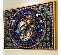 Kit de peinture à l'huile à pigments par numéros sur toile pour adultes, icône de la famille de Jésus, motif religieux, peinture acrylique, peinture acrylique par dessin, pinceaux, décoration murale,