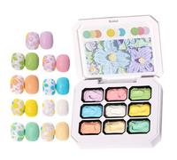 Kit de peinture à ongles, 9 couleurs, palette de colle pour sculpture, différentes couleurs pour dessiner des ongles, formes d'art, décoration de manucure pour salon, maison, filles et femmes