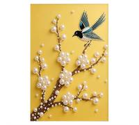 Kit de peinture à perles 5D, fleurs romantiques avec cadre, kit de peinture à perles à faire soi-même pour débutants, peinture à pois, décoration d'intérieur, peinture diamant à pois, loisirs créatifs