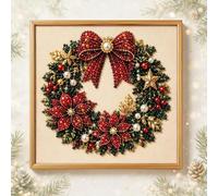 Kit de peinture à perles de Noël avec cadre, perles et diamants | Kit de peinture diamant 3D, perles de Noël, kit de bricolage pour maison de vacances, loisirs créatifs, loisirs créatifs
