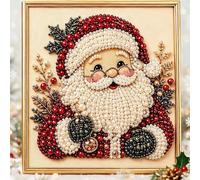 Kit de peinture à perles de Noël avec cadre, perles et diamants | Kit de peinture diamant 3D, perles de Noël, kit de bricolage pour maison de vacances, loisirs créatifs, loisirs créatifs