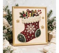 Kit de peinture à perles de Noël avec cadre, perles et diamants | Kit de peinture diamant 3D, perles de Noël, kit de bricolage pour maison de vacances, loisirs créatifs, loisirs créatifs