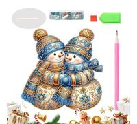 Kit De Peinture À Strass | 2D Centre de Table Acrylique | avec Support Bonhomme de Neige Pièces Centrales de Table - pour Bureau Étagère Ferme Lieu de Travail Chambre Dortoir Fête Vacances Hiver