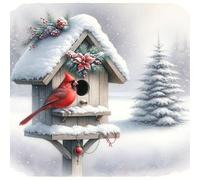 Kit de peinture à strass 5D à faire soi-même - Décoration murale - Broderie complète sur toile avec strass pour adultes et débutants - 40 x 40 cm (cardinal par The Hut)