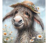 Kit de peinture à strass 5D à faire soi-même - Décoration murale - Broderie complète sur toile avec strass pour adultes et débutants - 30 x 30 cm (âne)