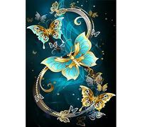 Kit de peinture à strass 5D à faire soi-même - Décoration murale - Broderie complète sur toile avec strass pour adultes et débutants - 30 x 40 cm (papillon)