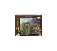 Kit de peinture acrylique DIY My ArtNoble Thomas Kinkade Hummingbird Cottage - Toile pré-imprimée 50 x 40 cm - 8 acryliques