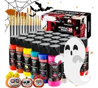 Kit de peinture acrylique fantastique 24 couleurs, non toxique, ne se décolore pas, étanche, kit de peinture acrylique pour projets d'art et de bricolage sur toile, toile, fournitures d'artisanat