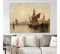 Kit de peinture Adolf Kaufmann dans le lagon vénitien - Bricolage 5D - Pois - Décoration murale - 40,6 x 50,8 cm