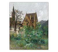 Kit de peinture Adolf Kaufmann - Tournesols dans la cour avant - Bricolage 5D - Pois - Décoration murale - 40,6 x 50,8 cm