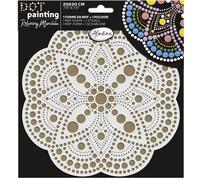 Pochoir - Pour Dot Painting - Mandala - 20cm - Forme En Bois + Support - Aladine