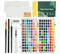 Kit de peinture aquarelle 168 couleurs dans une boîte portable Pearlescent Solid Aquarelle Kit de peinture mélangeable facile à utiliser pour la peinture, les voyages aquarelle pour artistes et