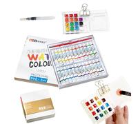 Kit de peinture aquarelle de voyage : mini palette de poche blocs de couleur sur la palette, kit aquarelle compacte | Hommes compagnons, créativité de voyage, d'art CAM