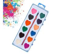 Kit de peinture aquarelle en forme de cœur lavable | Kit de dessin éducatif - pour filles débutantes, école à domicile, salle de ours d'art à domicile, Saint-Valentin, fête d'anniversaire