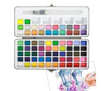 Kit de peinture aquarelle, fournitures d'art de dessin, kit de voyage portable, pigments vibrants, palette de pinceaux, 36 couleurs pour artistes, débutants, professionnels, école, maison, peinture