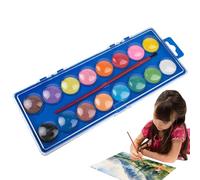 Kit de peinture aquarelle pour - Fournitures de peinture et d'artiste pour le domaine préscolaire - 16 couleurs - Kit aquarelle de voyage avec pinceau pour les amateurs et les amateurs de