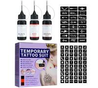 Kit De Peinture Artistique Temporaire 3 Couleurs 84 Pièces Pochoirs