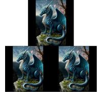 Kit de Peinture au Diamant 5D Complet pour Adultes et Débutants Motif Dinosaure avec Pierres Brillantes Décoration Murale DIY
