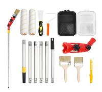 Kit De Peinture Avec Rouleau, Kit De Peinture 12 PièCes Avec Manche TéLescopique 190 Cm Accessoires De Peinture Avec Bac Et Pinceau Rouleau Pour Murs Et Plafonds
