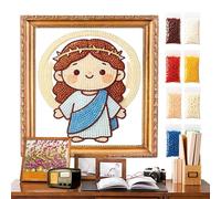 Kit de peinture avec strass - Jolie image de Jésus à paillettes avec