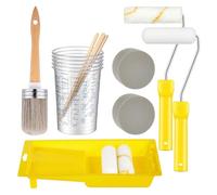 Kit de peinture complet avec 18 outils comprenant pinceaux, rouleaux, plateaux pour projets manuels