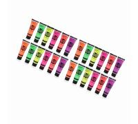 Kit de Peinture Corporelle Fluorescente, Lueur dans la Nuit, pour Enfants et Adultes, Fête (24PCS)