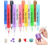 Kit de peinture de bougie, 12 stylos de couleur pour bougies fondues, créez vos bougies colorées, stylos de cire pour la décoration et la conception de bougies
