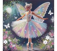 Kit de peinture de diamant de danseuse élégante - Artisanat DIY, comprend des diamants asymétriques, une canevas de 30 cm, convient pour la décoration intérieure dans le salon, la chambre ou le bureau