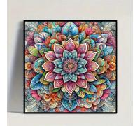 Kit de peinture de diamants 5D, modèle de fleur de mandala, peinture de diamants acryliques rondes, point de croix et artisanat, convient à la décoration murale, cadeau surprise 30cmx30cm,25cmx25cm,20