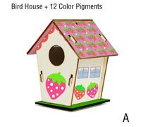 Kit De Peinture De Maison D'oiseau Pour Enfants, Bricolage Artisanal, Nid En Bois, Peinture D'oiseaux Faite À La Main, Cadeau Pour Enfants Craf D3d8