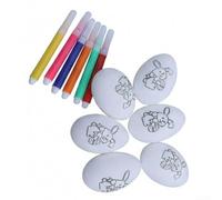 Kit de peinture de Pâques avec 6 œufs en mousse et 6 stylos de couleur, activité artistique créative pour enfants, réunions de famille et fêtes pendant les vacances de Pâques