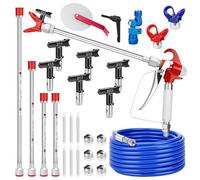 Kit de Peinture de Pistolet Airless de 22 Pièces, Pistolet Airless Contient Pulvérisation Réversibles, Filtres, Tiges d'extension, Tuyau Haute Pression,Accessoires de Protection Outils (Style-1)