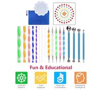 Kit de PEINTURE de Roche, 44 Pièces Mandala Dotting Tools Tools Dotting Dot Art PEINTURE PALIQUES PALLETS BALL PAYETS PIBLES POUR LA PERLE Nail Mandala Arts Dessinant l'activité de Décoration