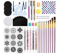 Kit De Peinture De Roche Avec Sac De Rangement, Outils De Pointage Mandala, 60 Pièces