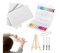 Kit de peinture de texture en mousse | Kit de peinture de texture en mousse 3D | Ensemble de 12 couleurs avec pinceaux à eau et chevalet pour enfants, maison, famille, adultes, amis