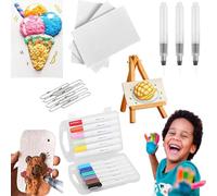 Kit de peinture de texture en mousse magique 3D pour dessin sur toile, stylos à bulles à faire soi-même (rectangle)