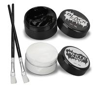 Kit de Peinture de Visage D'Halloween, Maquillage de Cosplay D'Halloween Noir + Peinture de Corps de Visage de Blanc, Kit de Maquillage D'effets Spéciaux, Kits de Peinture de Visage D'habillage, pour