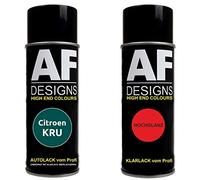 Kit de peinture de voiture en spray compatible avec Citroën KRU Vert Ceylan Peinture de base métallisée 400 ml